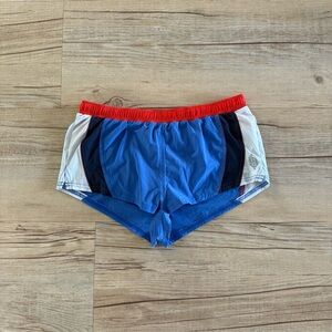 Free People Blue and Red Athletic Micro Shorts